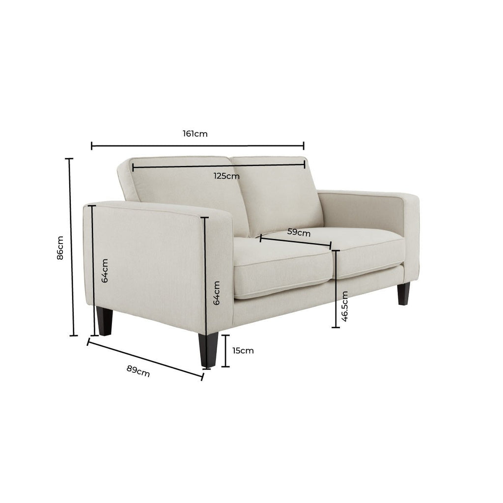 Soho Bouclé 2 Seater Sofa - Ivory