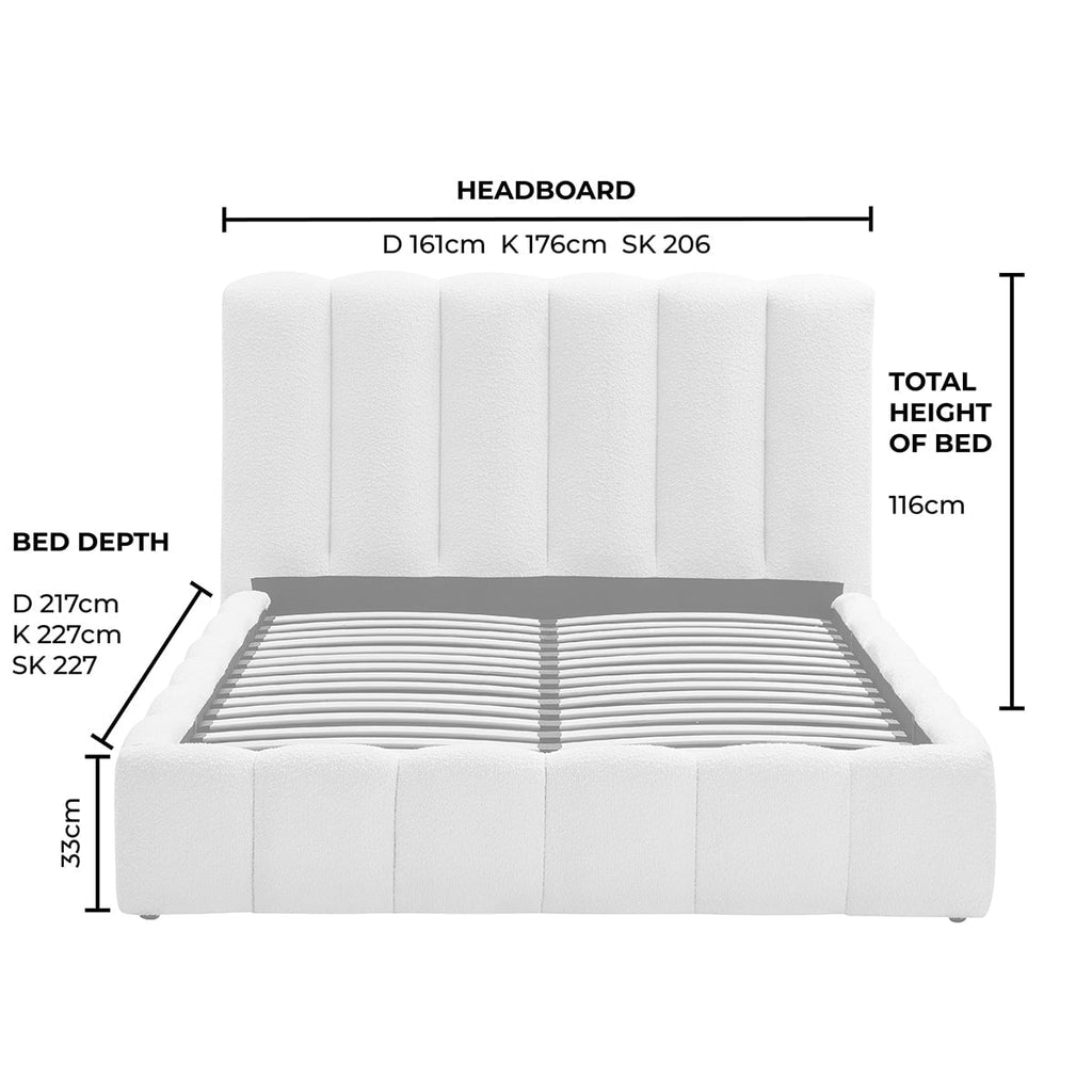 Cheshire Boucle Ottoman Storage Bed - Off White