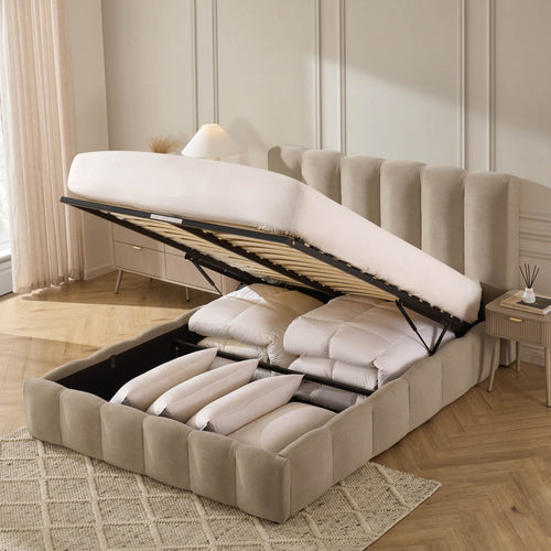 Cheshire Ottoman Storage Bed - Chenille Oatmeal