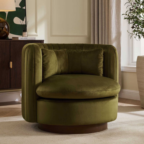 Daisy Round Accent Chair - Rich Green