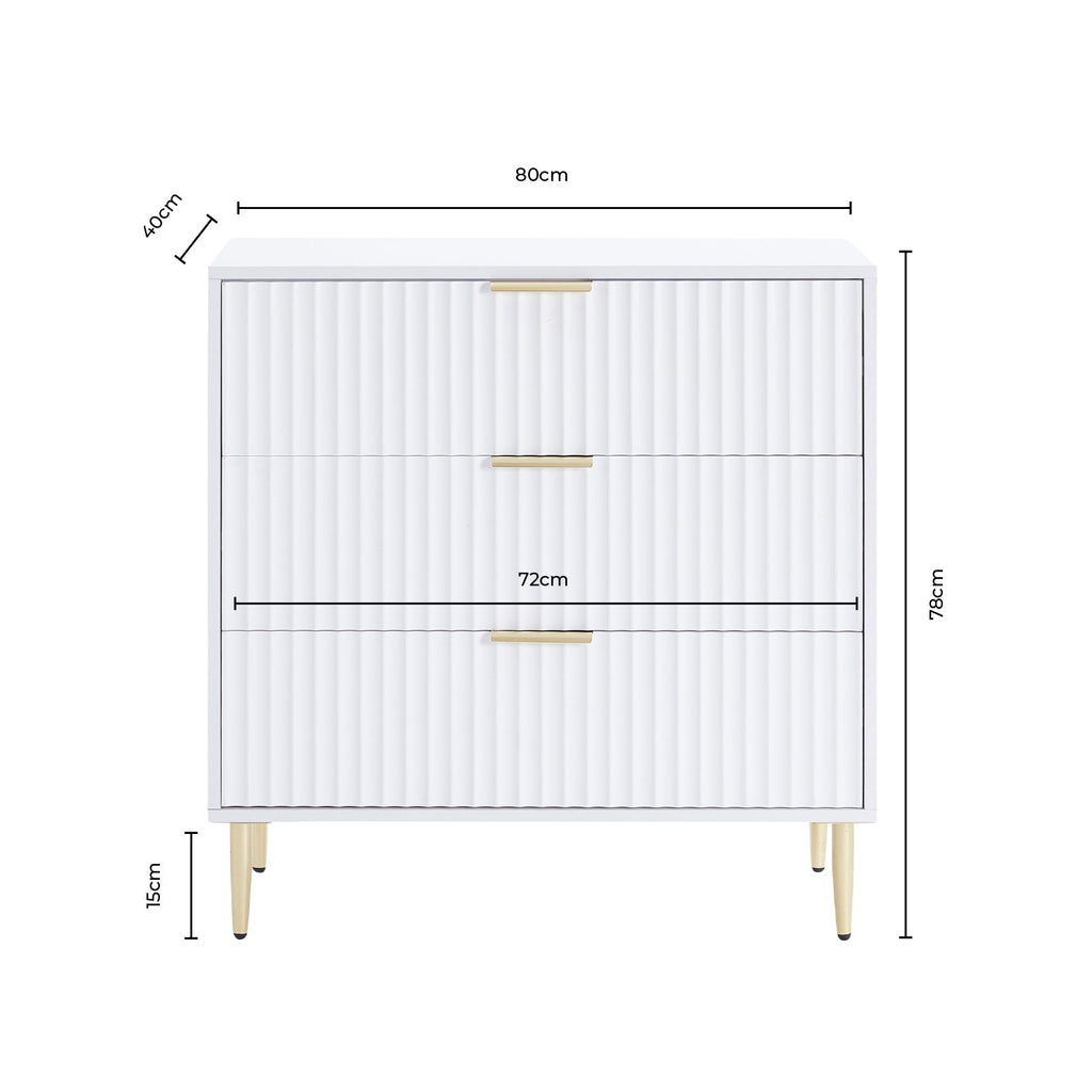 Evie 3 Drawer Chest - Taupe