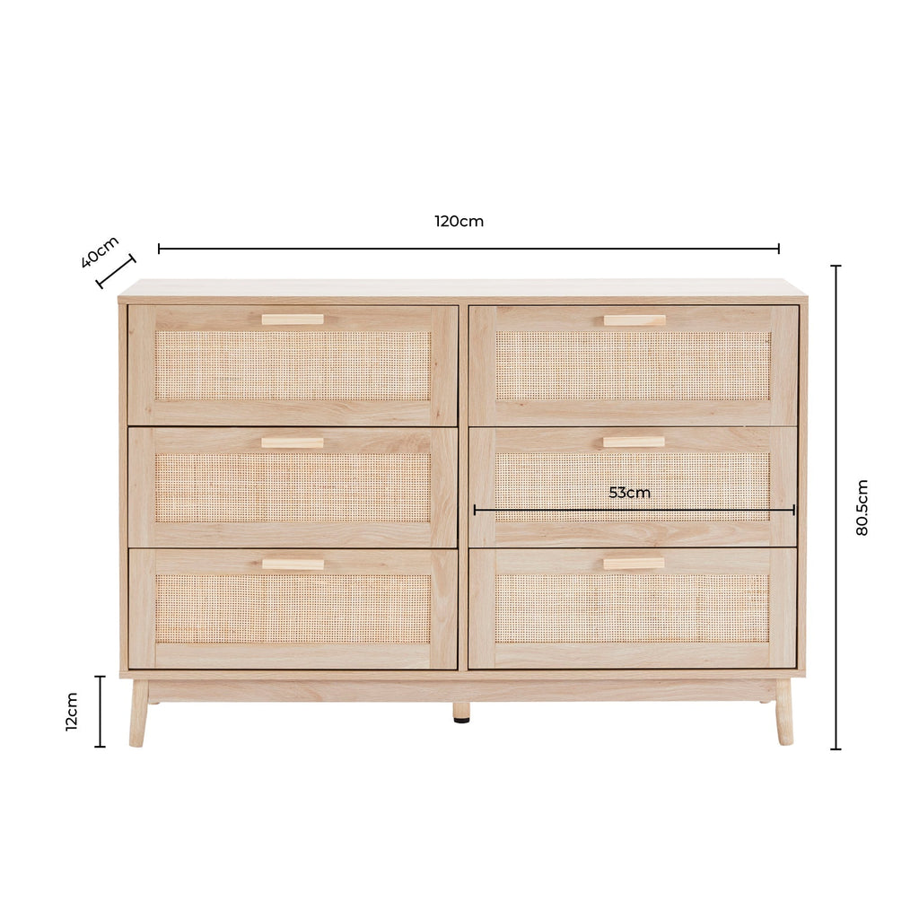 Isla 6 Drawer Chest - Black
