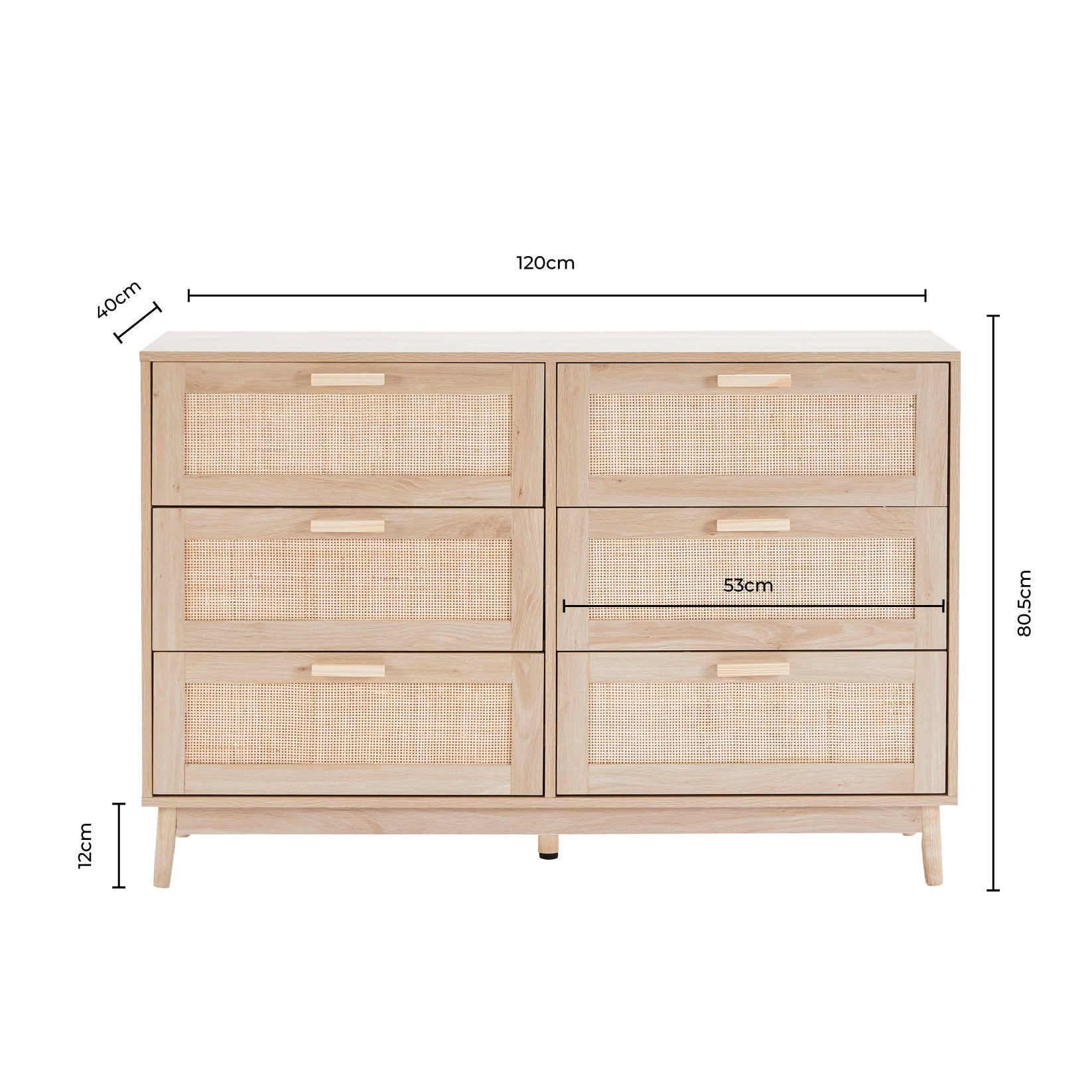Isla 6 Drawer Chest - Taupe