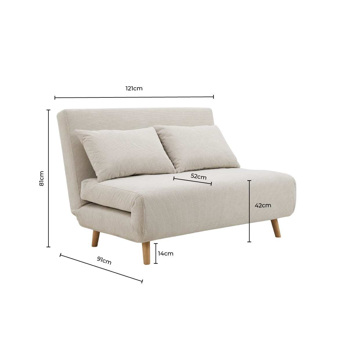 Seattle Double Click Clack Sofa Bed - Olive Green