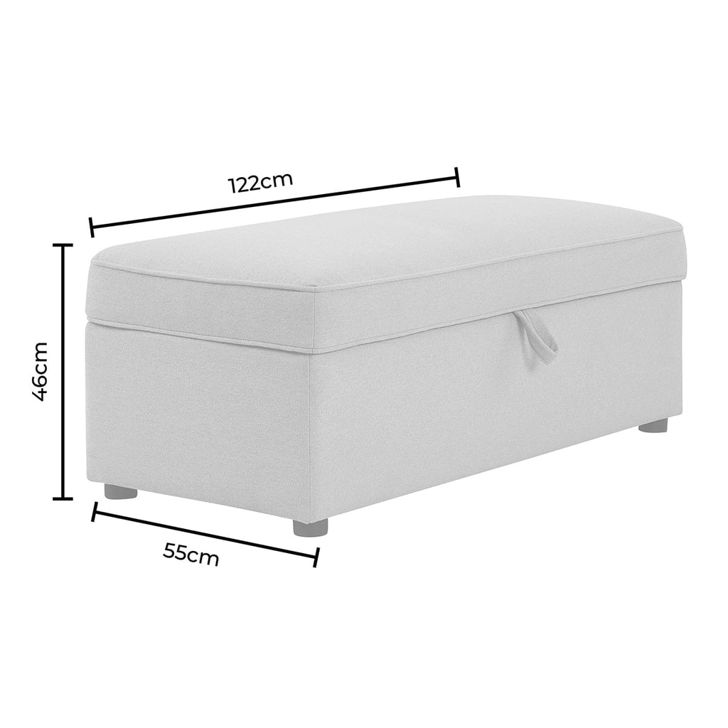 Soho Rectangle Ottoman Storage - Sand Stripe