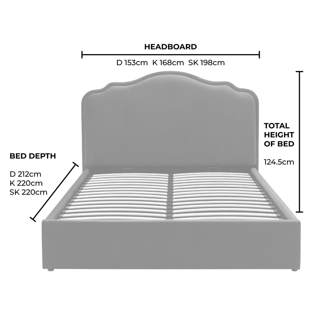 Wiltshire Ottoman Storage Bed - Stone