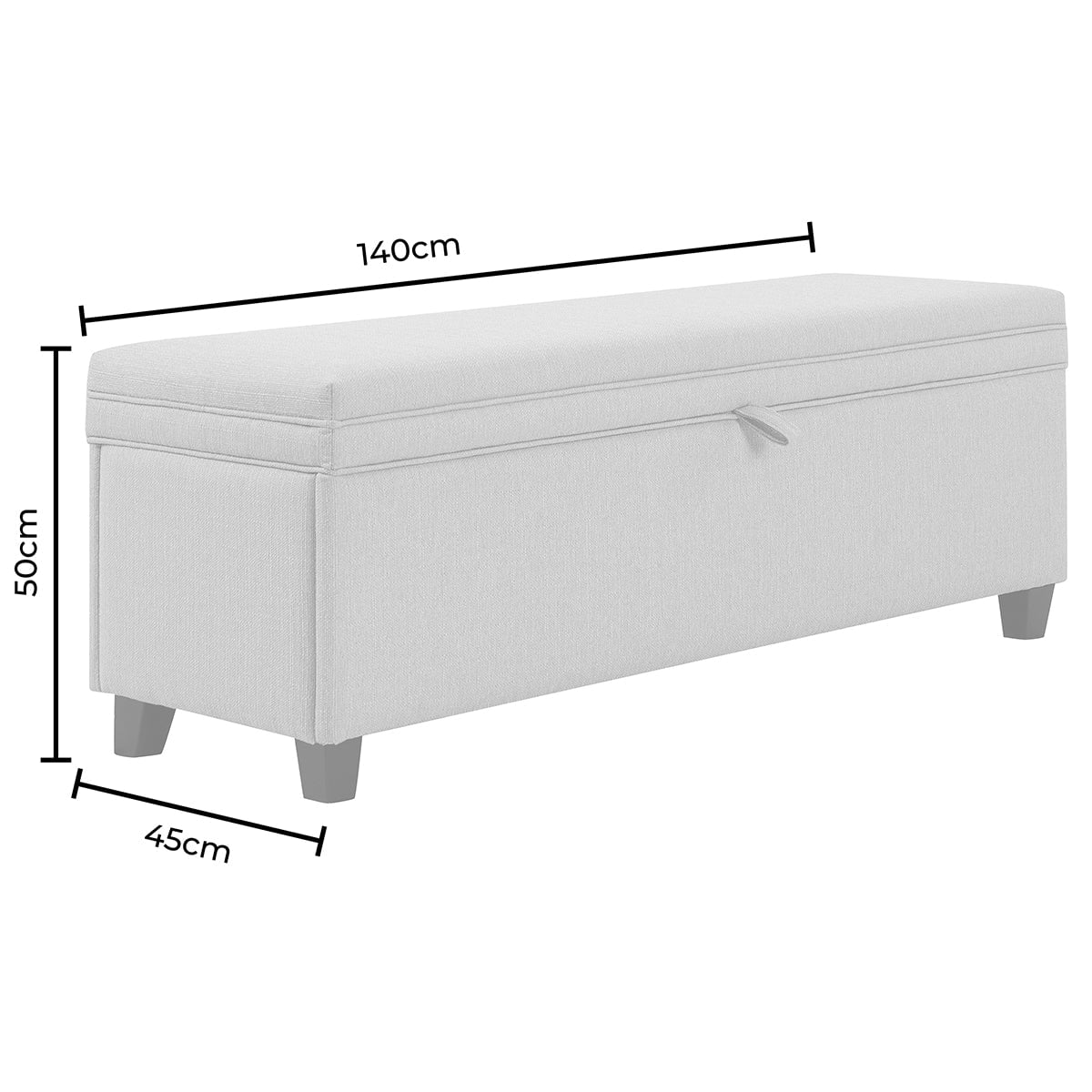 Windermere Storage Ottoman - Rust